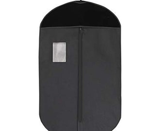 Foster-Stephens 42'' Black Oxford Cloth Polyester Garment Bag  | Customizable with Embroidery
