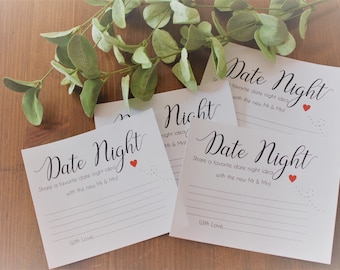 Date Night Hochzeit Karten Sofort Download. Süße Idee für Hochzeitsgäste!