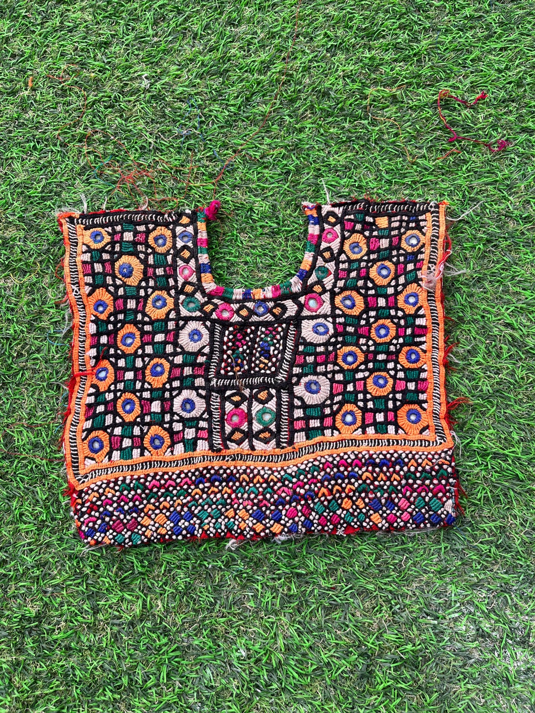 Banjara Fabric Textile, Neck Yoke, Applique for Dress Designing