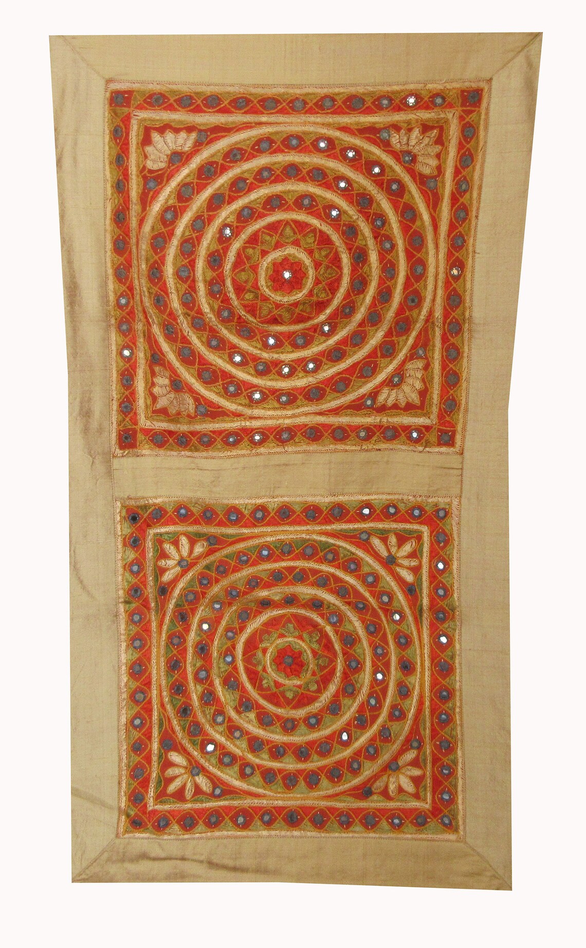 Indian Mirror Work Wall Hanging Hand Embroidered Wall Decor Etsy