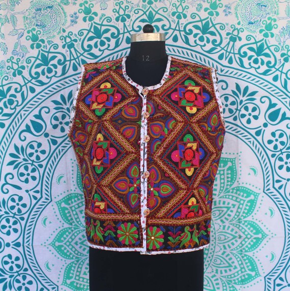 Gujarati Traditional Embroidered Jacket Multicolored Bohemian Etsy