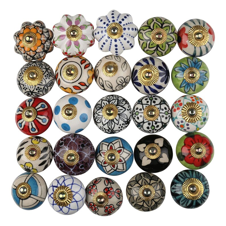 Bulk Lot Mixed Decorative Ceramic Door Knobs Irregular Etsy