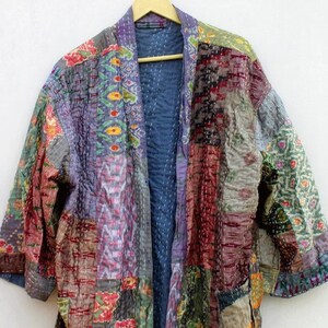 Silk Grey Patola Kantha Quilt Handmade Jacket Women Wear - Etsy