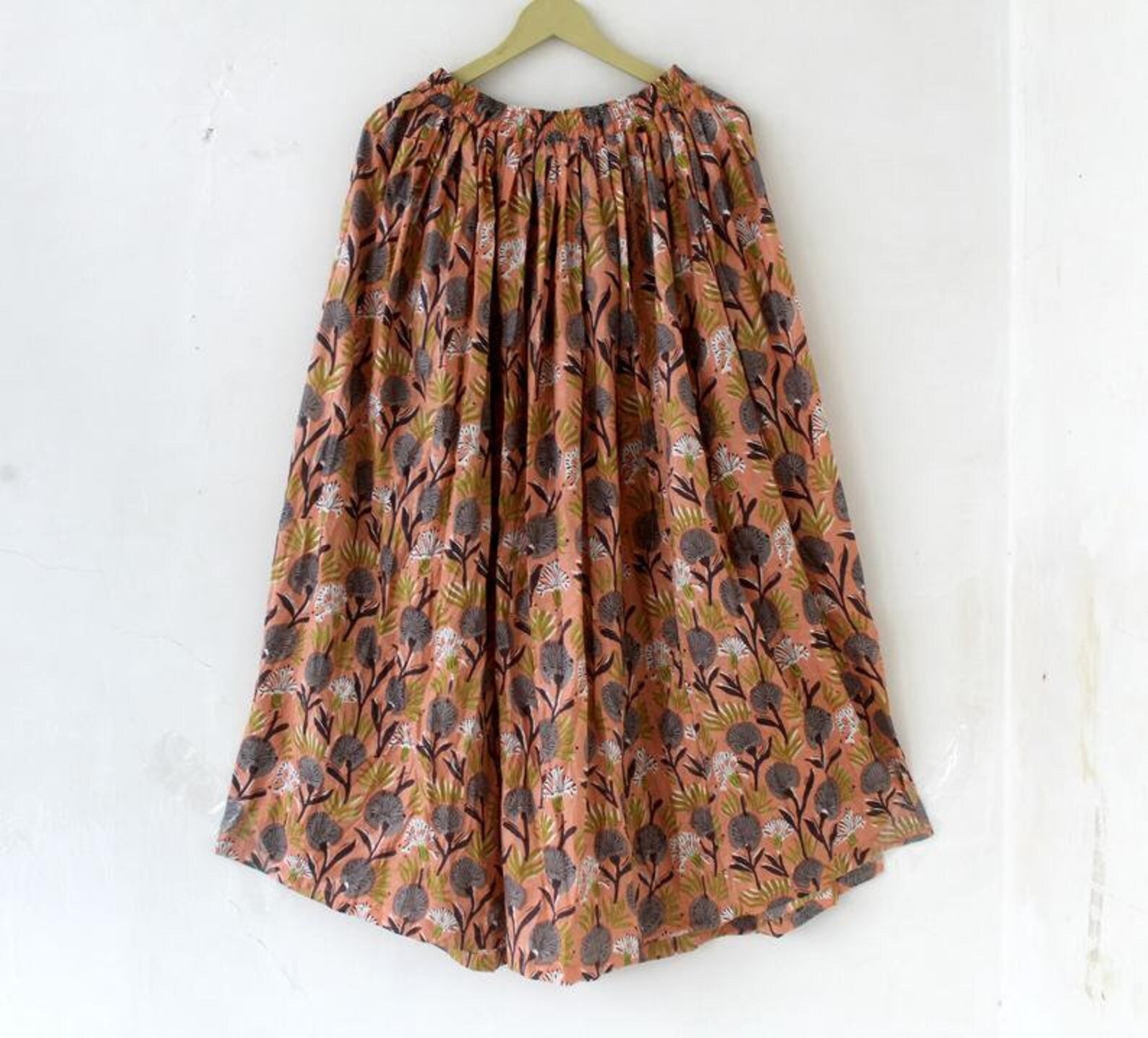 Indi and Cold Flower Skirt, Khaki