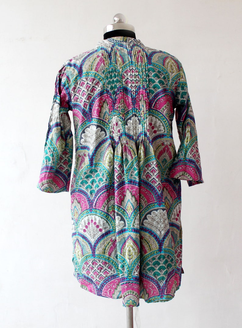 Indian Kurti Handmade Floral Printed Tunic Women/'s Cotton Dress Girl/'s Top Hippie Summer Dress Printed Top Gypsy Frock Dress