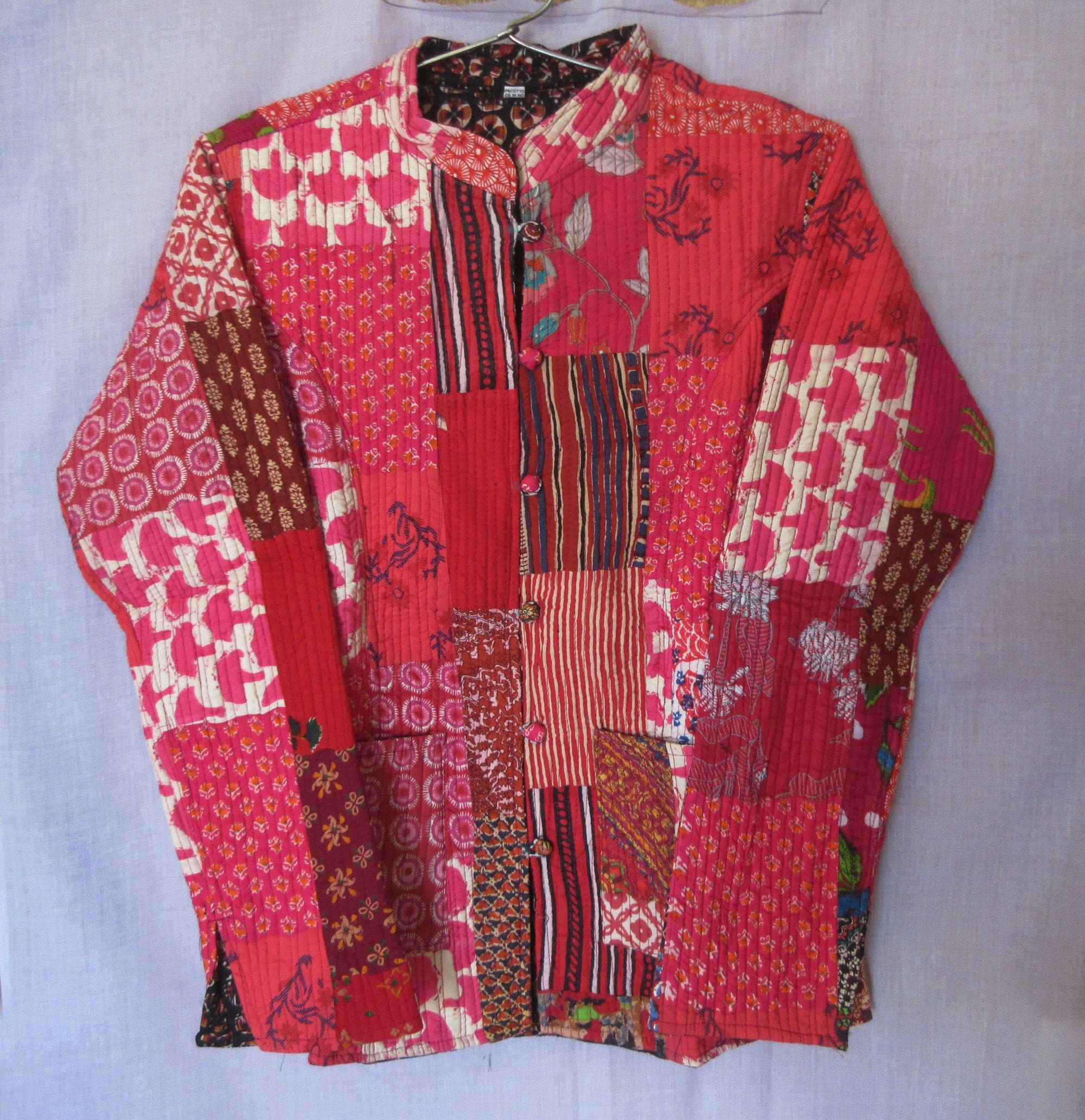 Pink Indian Cotton Assorted Patchwork Kantha Jacket Handmade - Etsy