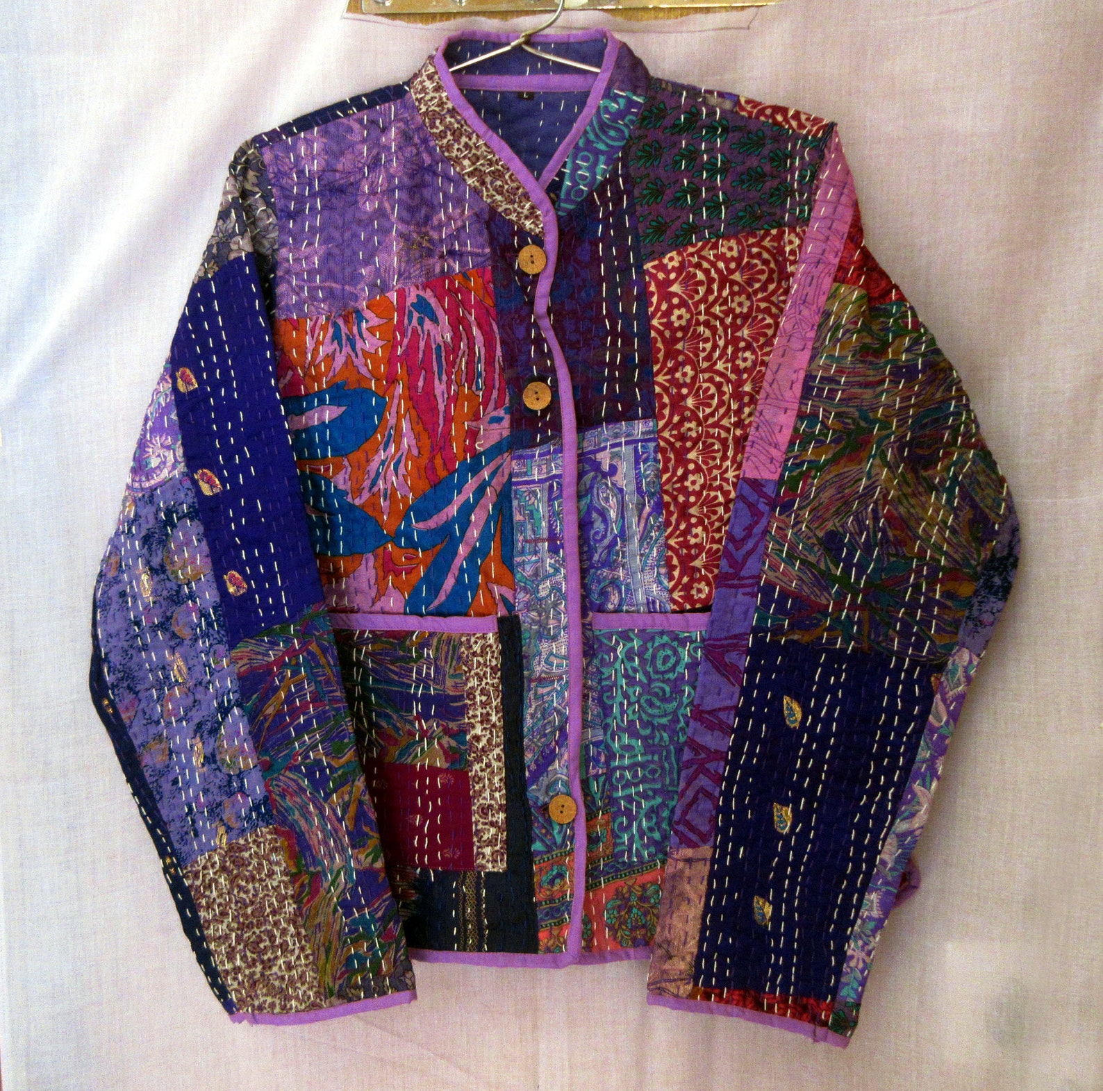 Handmade Patchwork Kantha Jacket Hand Stitched Silk Patchwork - Etsy