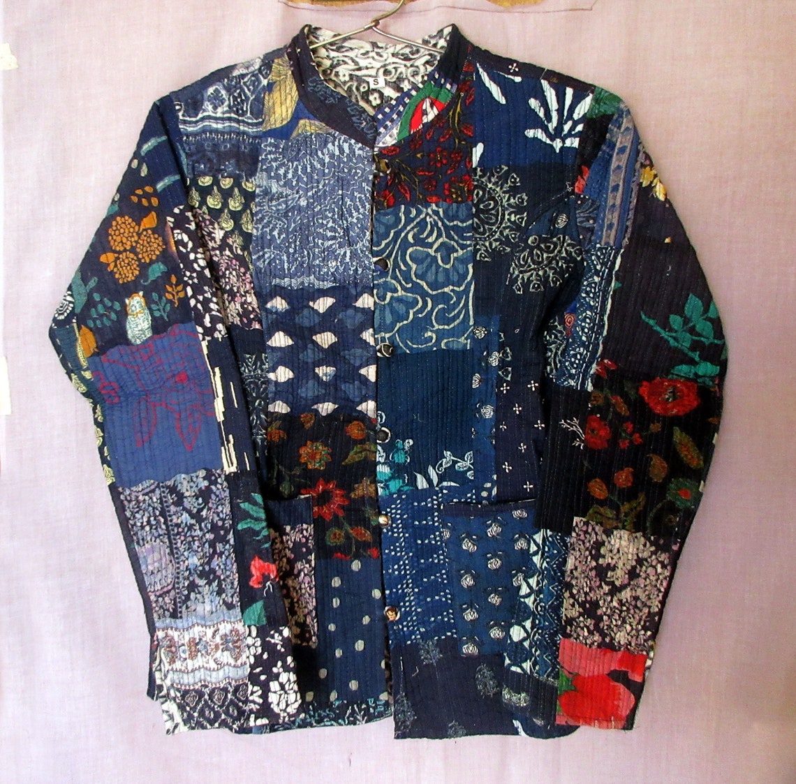 Blue Handmade Women's Kantha Jacket Indian Cotton Assorted Etsy