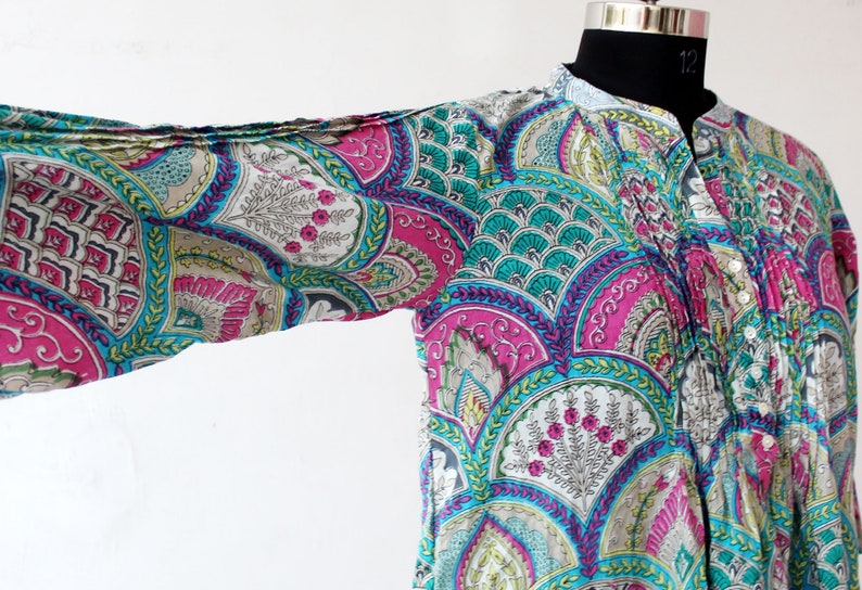 Indian Kurti Handmade Floral Printed Tunic Women/'s Cotton Dress Girl/'s Top Hippie Summer Dress Printed Top Gypsy Frock Dress