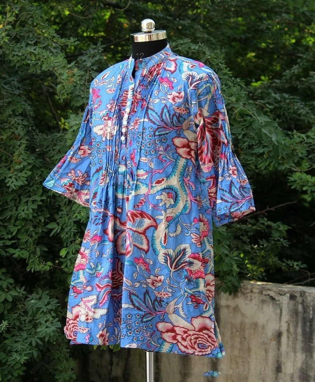 Cotton Handmade Top Block Printed Kurtis Floral Print Dress - Etsy