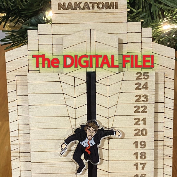 Nakatomi Plaza Die Hard inspired Advent Calendar Digital Download - SVG AI, for Glowforge, X1, OMtech, aBoss, Aeon DIY Advent, Make at home