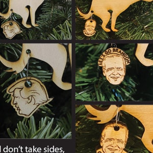 2022 pooping dog ornament, Human head, Donald Trump OR Joe Biden - Funny holiday 2022 Christmas ornament or magnet