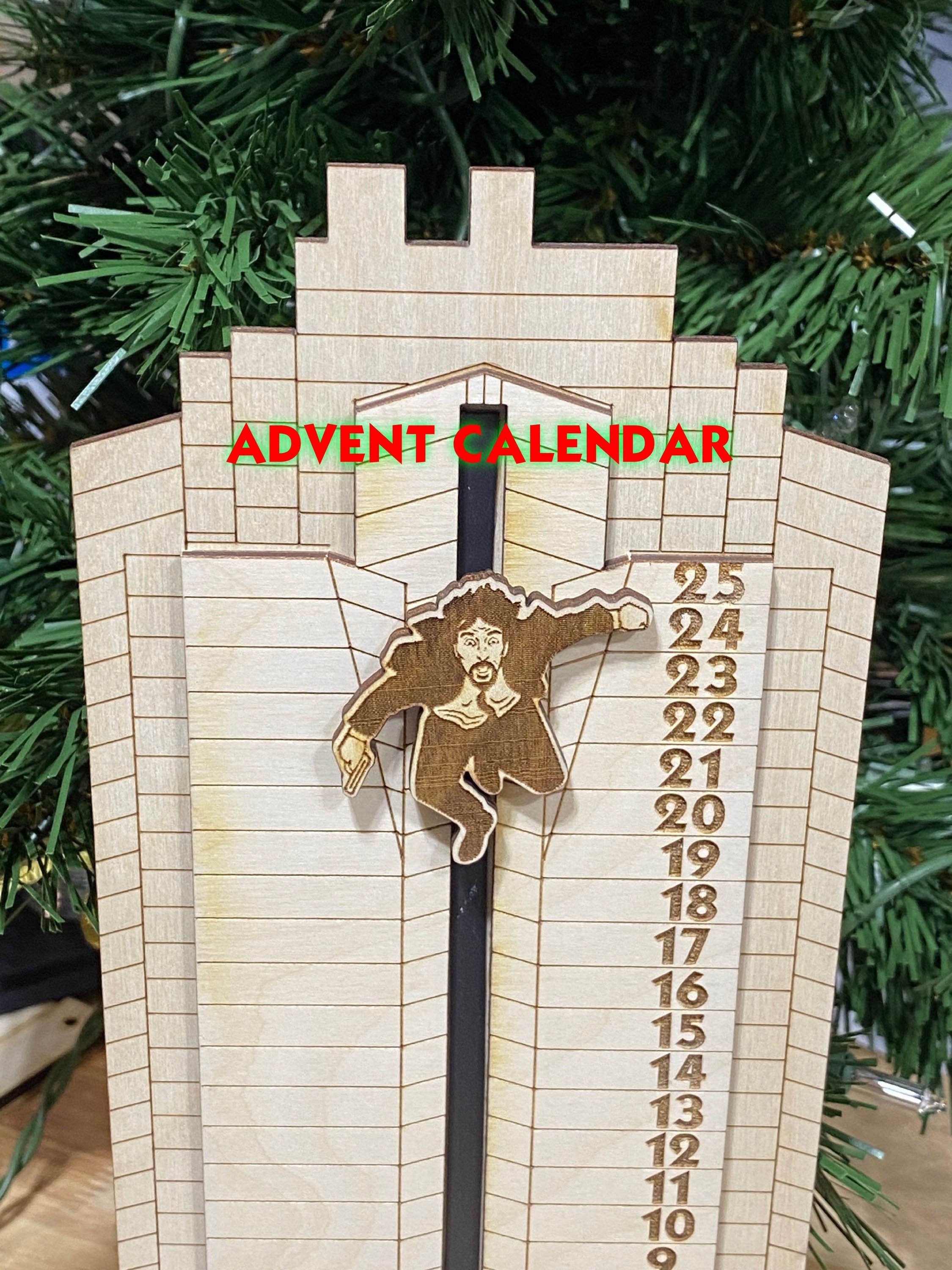 Die Hard Inspired Advent Calendar Hans Gruber Falling off Nakatomi Plaza NATURAL Color With Multi-color Hans - Etsy