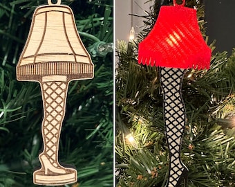 Leg Lamp ornament, Color version connects to Christmas tree lights for light up effect