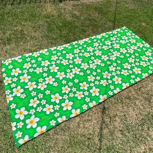 Hawaiian Design Sarong Plus Size Green White Plumeria Luau Cruise Wrap Beach Pareo Wear Dress