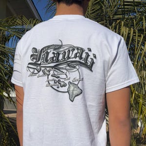 Hawaiianische Inseln Karte Traditionen Design Grafik T-Shirt Männer Frauen T-Shirt