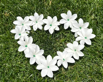 Accesorio tropical para el pelo de Plumeria blanca hawaiana, inserto de espuma Luau de playa