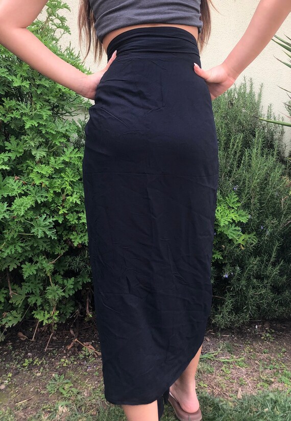 Solid Black Sarong - Hawaiian Pareo Wrap For Beach, Pool, Luau, Or Cruise