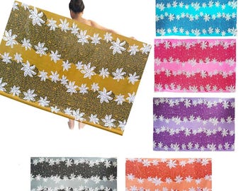 Plus Sized Hawaiian Tiare Flower Tribal Sarong Cover-Up Hawaii Tropical Floral Pareo Wrap Skirt Dress