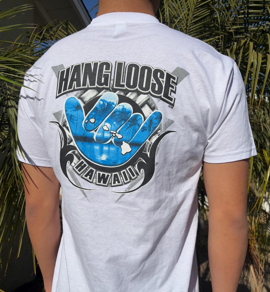 Hawaiian Style Island Hang Loose Shaka Surfboard Men Women White