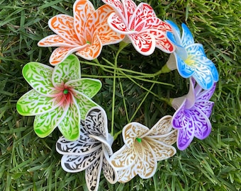 Hawaiian Plumeria Multicolored Tropical Hair Pick Ear Flower Accessory Beach Luau Foam