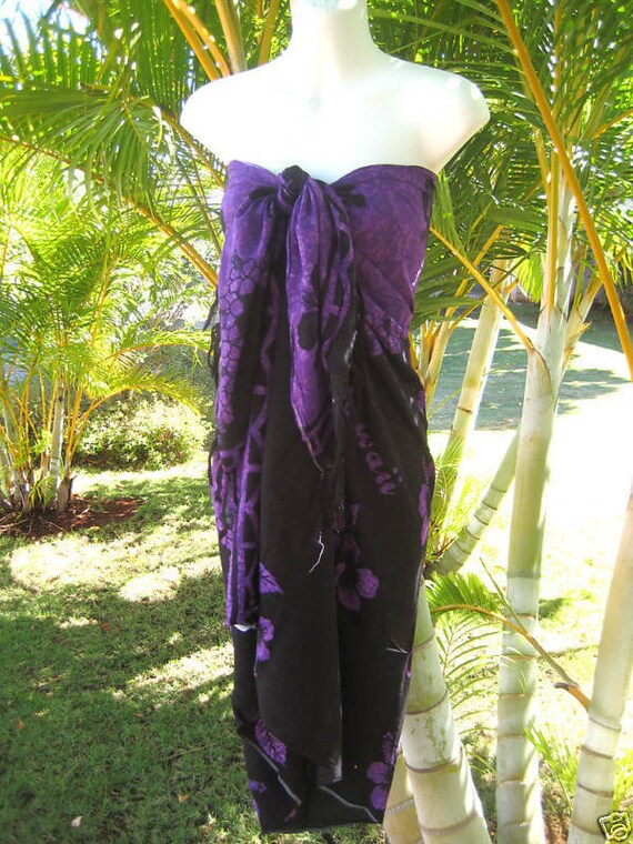 Simple Floral Sheer Sarong Personalized Purple Simple Floral Sheer Sarong Personalized Purple