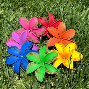 Hawaiian Tropical Design Plumeria Multicolored Hair Pick Accessory Beach Luau Foam Insert