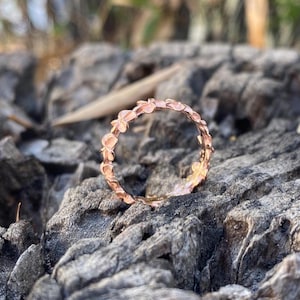 Hawaiian Jewelry Rose Gold Plated Plumeria Flowers Wedding Ring Band