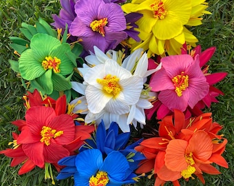 Hawaiian Hibiscus Hair Clip Multicolored Tropical Flower Clip Beach Luau Foam Accessories