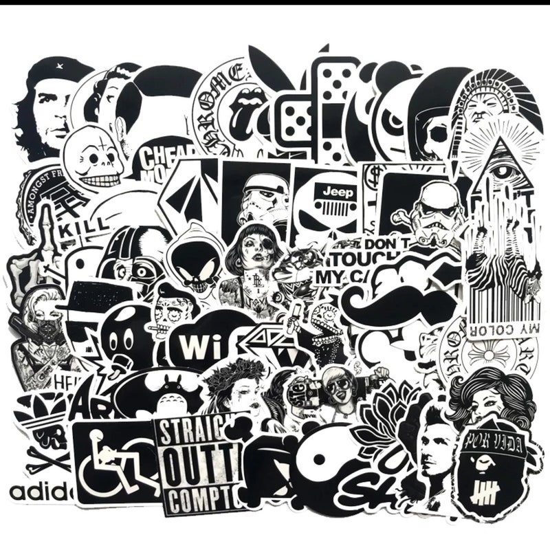 Black and White Stickers - Etsy