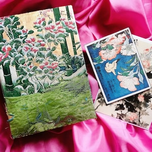 Schönes ostasiatisches Junk Journal, handgefertigtes großes Vintage-Stil Journal voller Ephemera, Erbstück Journal, Reisetagebuch, Geisha