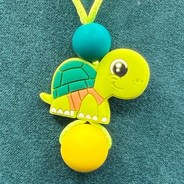 Turtle Silicone ADULT Chewelry, Fidget Toy, Sensory, Pendant Measures 2", Necklace Measures 22"  READ DESCRIPTION