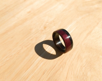 Purple Heart and Ebony Bentwood Ring