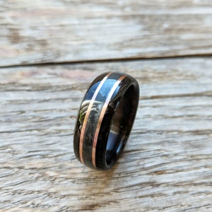 Macassar Ebony with Copper pinstripes and Iron Powder Inlay