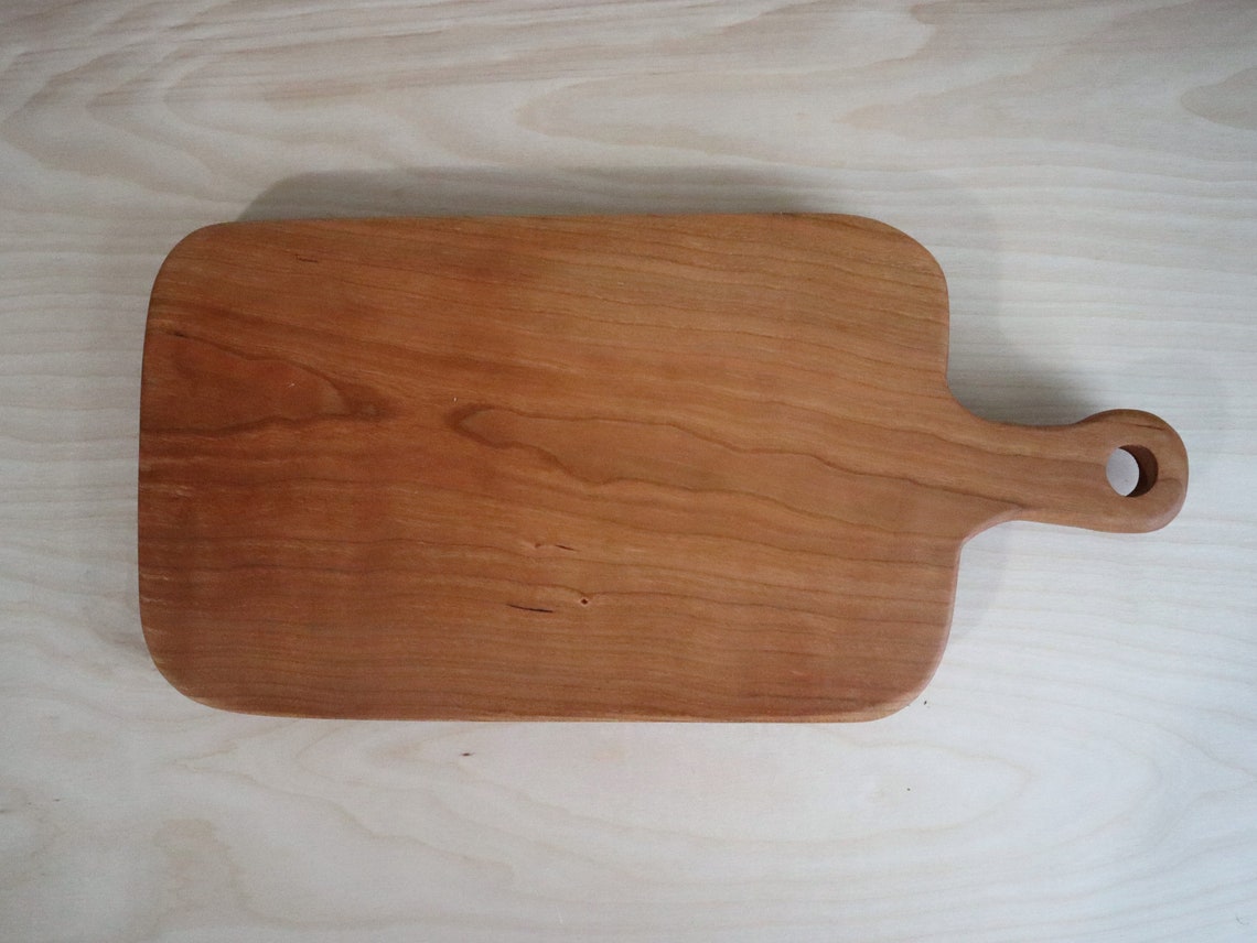 Cherry Cutting Board with Handle Wood Serving Board Etsy