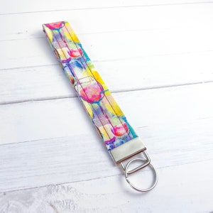 Wine Glass Keychain | Key Holder | Faux Leather Key Fob | Wristlet Keychain | Pastel Wine Glasses | Gift for Wine Lovers