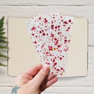 Blood Splatter Bookmark | Thriller True Crime Bookmark | Gift for Book Lover | Book Accessories | Bookish | Gift for Reader | Bookworm