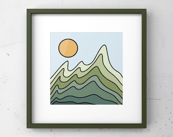 Mountain Views Digital Download // Mountain Art // Downloadable Art // Abstract Art // Wall Art // Printable Art // Digital Print //