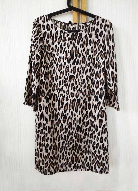 Vintage Mango Dress,Mango leopard animal print dre