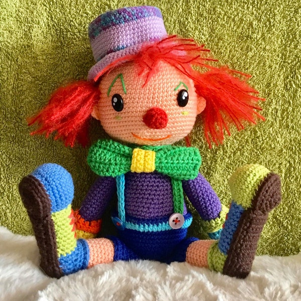 Okashī el Payaso, patrón de crochet / PDF /amigurumi /crochet/ poupée /téléchargement pdf/Français/English