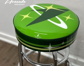 Mid Century Modern Bar Stool: Retro Atomic Space Age Diner Furniture