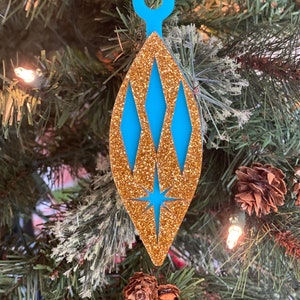 Mid Century Modern Christmas Ornament | &quot;Shirley&quot; Design | Holiday Decor | Retro Starbursts | Atomic Avocado Designs®