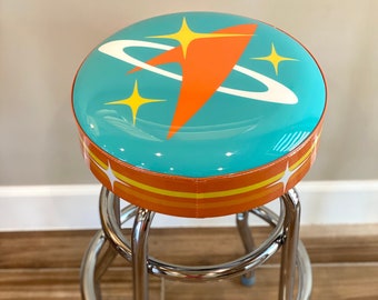 Mid Century Modern "Atomic Bar Stool" | Space Age | Retro Design | Handcrafted | One Barstool | Made in the USA | Atomic Avocado Designs®