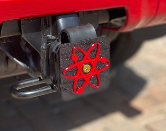 Atomic Hitch Cover: Mid Century Modern Trailer Receiver Plug