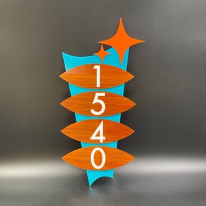 Mid Century Modern "Marquee" Address Sign | Modern House Numbers | Wall Art | Retro Decor | Atomic Avocado Designs®