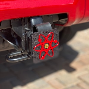 Mid Century Modern &quot;Atomic Hitch Cover&quot; | Trailer Receiver Plug | Retro Truck Accessory | Sparkle Metalflake | Atomic Avocado Designs®