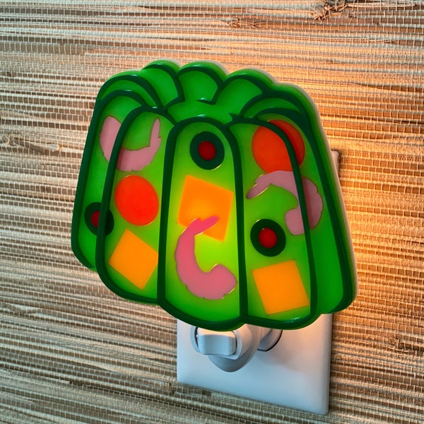 Lámpara de noche artesanal "Ensalada de gelatina": Decoración de cocina retro