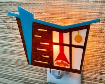 Mid Century Modern Night Light | "Dwell II" Design | Mid Century House | Malm Fireplace | Ambient Wall Light | Atomic Avocado Designs®