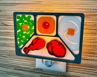 3D Handcrafted "Frozen TV Dinner" Night Light | Mid Century Modern | Retro Kitchen Decor | Nostalgic Food | Atomic Avocado Designs®