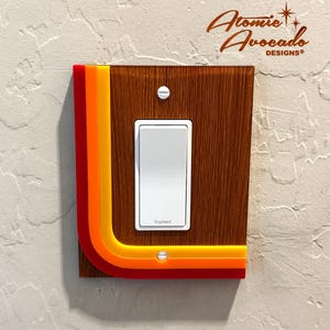 Retro 70s Style "Supergraphics" Switch Plate Cover | Seventies Stripes | 1970s Wall Plate | Boho Outlet Cover | Atomic Avocado Designs®